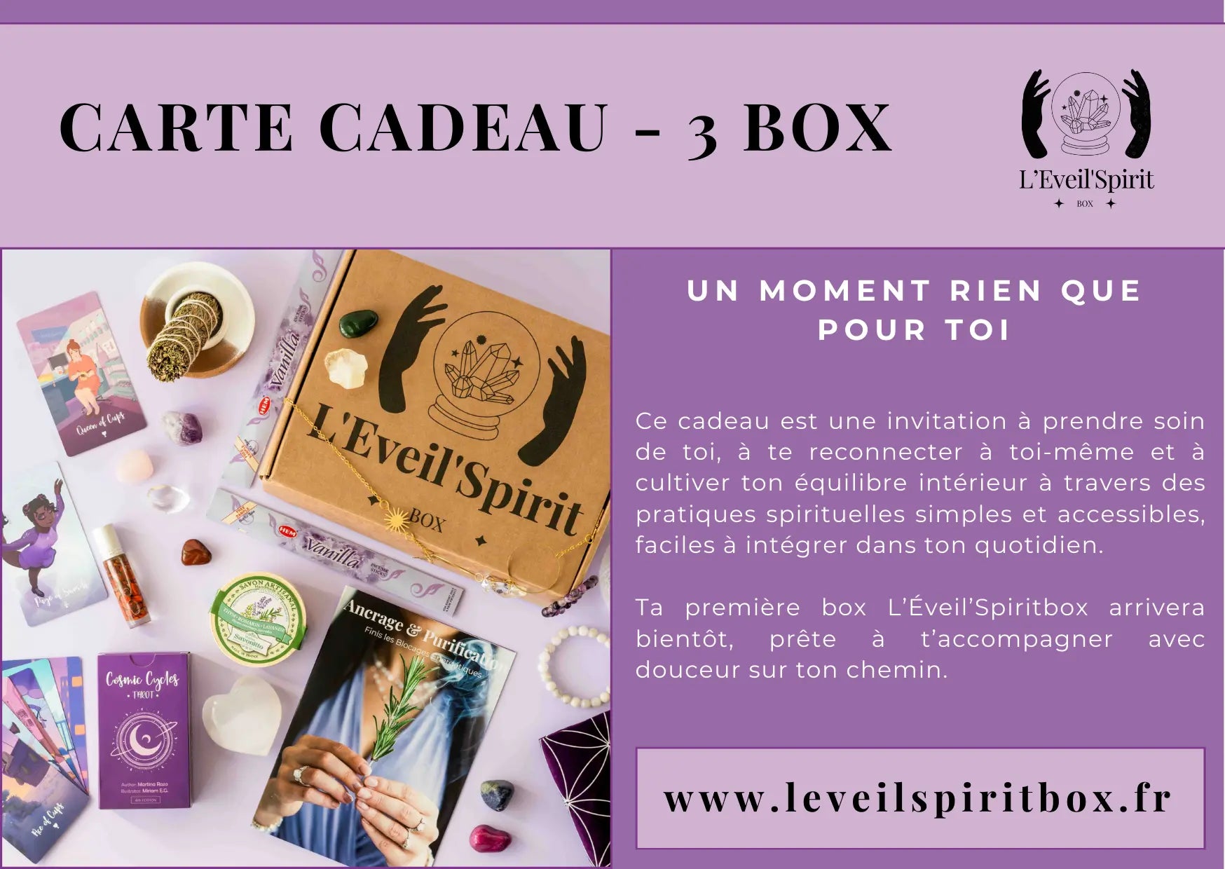 Box bien-être spirituel - Cadeau 3 box L'Eveil'Spiritbox