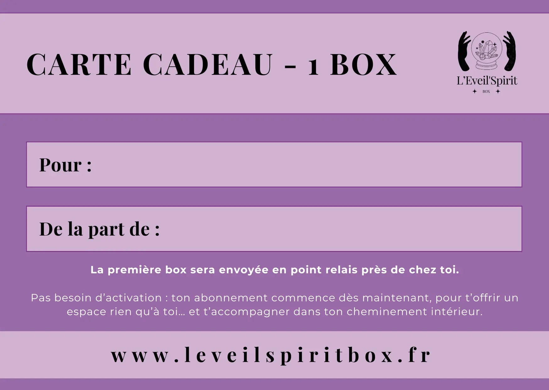 Box bien-être spirituel - Cadeau 1 box L'Eveil'Spiritbox