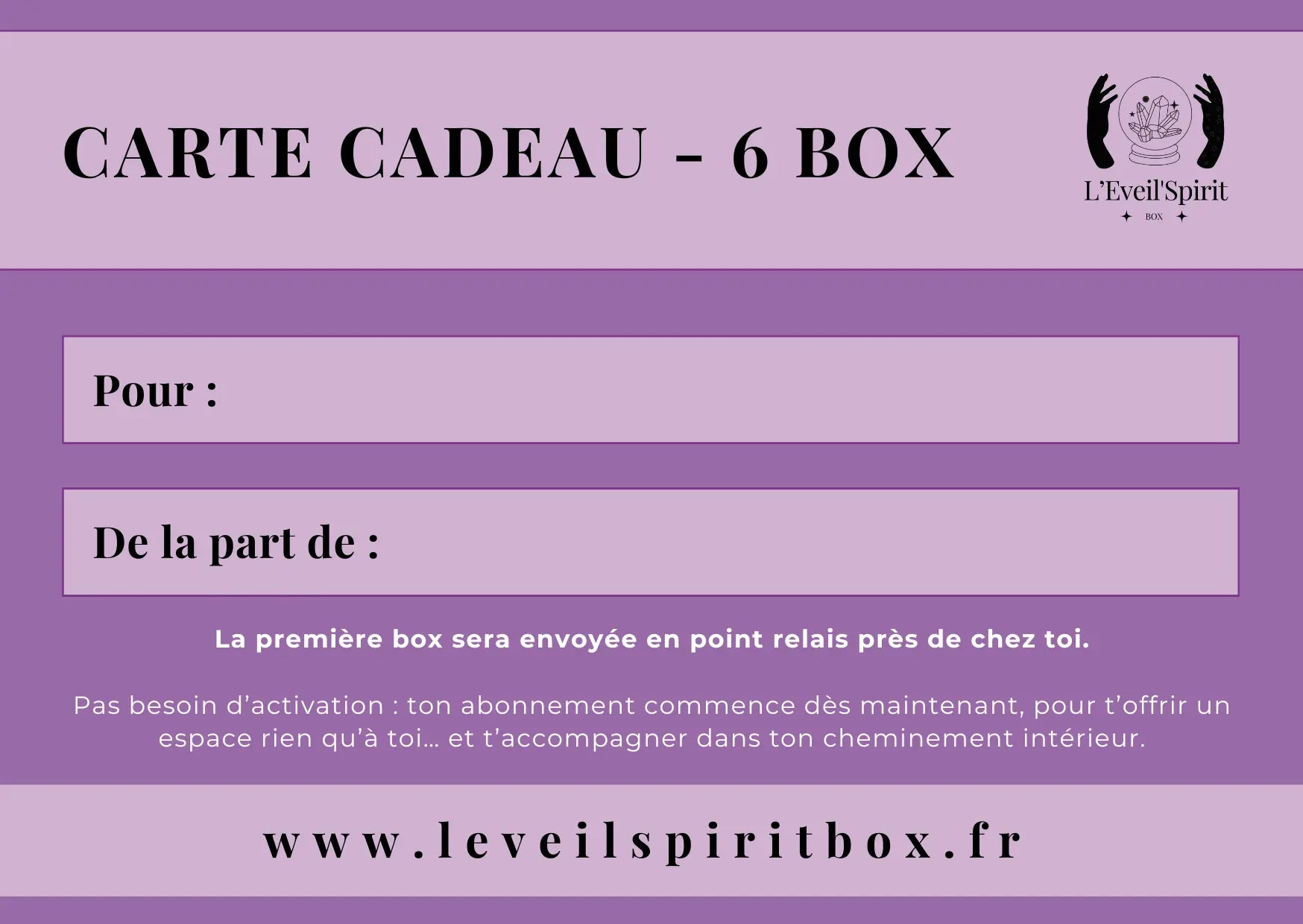 Box bien-être spirituel - Cadeau 6 box L'Eveil'Spiritbox