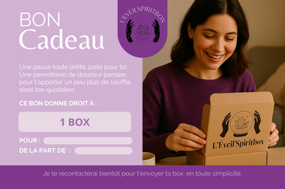Carte cadeau bien-être – un cadeau simple, sûr, qui fait vraiment du bien L'Eveil'Spiritbox